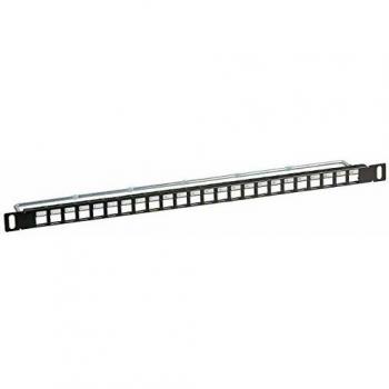 Modulträger, 19 Patchpanel für 24xTP-Modul, 0,5HE, Schwarz