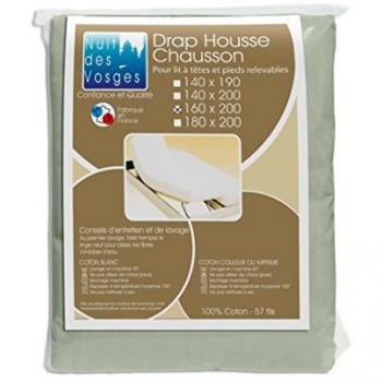 Drap Housse Articulé France 160x200 – Coton, 57 fils