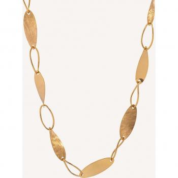 Collar Elegancia Dorada Texturas - 18 Kt