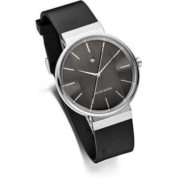 Jacob Jensen Quarzuhr Designuhr Edelstahl Kautschukband NEW LINE ⌀39mm mit langem Sekundenzeiger