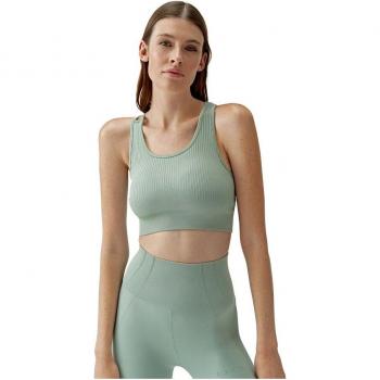 Born Living Yoga Nilay Seamless Mid-High Support Sports Top, Sage Size M