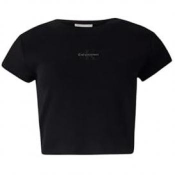 Calvin Klein Cropped T-Shirt Nero Donna M (2x)