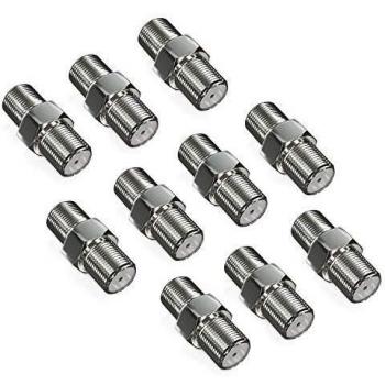DeleyCON 10x SAT Adapter Verbinder Koaxialkabel Verlängerung 2x F-Buchse für Satellitenempfang