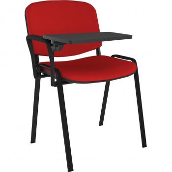 Taurus Meeting Room Chair with Black Frame and Writing Tablet - Red