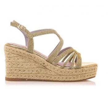 Sandalinas Mariamare Asti Dorado de Cuña y Tela