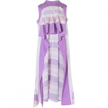 TWOTWINSTYLE Asymmetrische Patchwork Bluse für Frauen, gestreift, lässig