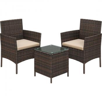 Polyrattan Garden Set Marrone