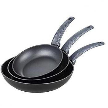 Michelino 3‑Teil-Pfannenset „Nora Carbon“ – Aluminium, induktionstauglich, Pfannenschutz inklusive
