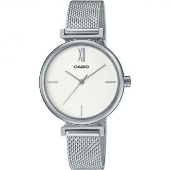 Ceas de damă Casio cu cadran argintiu LTP-2024VM-7C și brățări albe