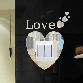 1PC Acrylic Mirror Love Switch Stickers