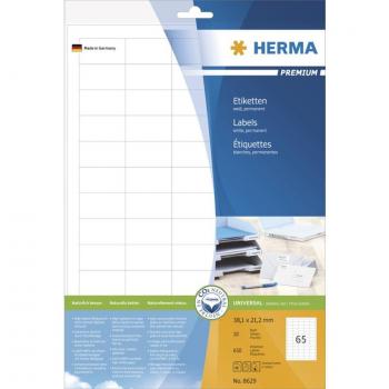 Étiquettes d'adresse HERMA 8643 - 48,3 x 33,8 mm - blanches - adhésion permanente - 320 étiquettes
