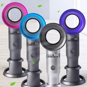 Portable Bladeless Fan USB Rechargeable Handheld Cooler with 3 Speeds