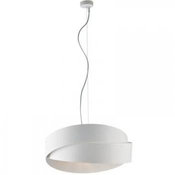BELIGHT Sospensione in ferro laccato bianco con cavo in acciaio regolabile 2 luci H.22 - MAX 122 - Ø46