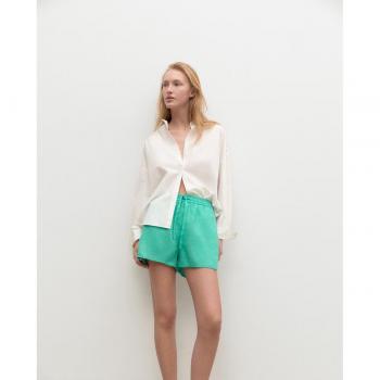 Shorts Ecoalf de mujer con tiro alto y cordones en color menta