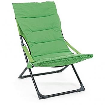 Sedia Sdraio Poltrona da Esterno Giardino Imbottita Sfoderabile Pieghevole Relax - Colore: Lime