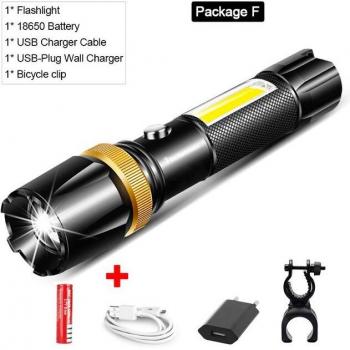 Linterna Zoomable LED 18650 Ultra Brillante para Bicicleta