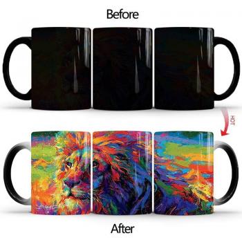 Creative 350ml Animal Mug - Color Changing Lion Leopard