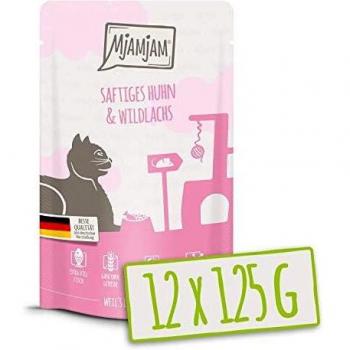 MjAMjAM Premium Nassfutter für Katzen - getreidefrei mit extra viel Fleisch, 12 x 125 g