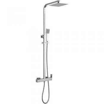 Barra de ducha monomando cuadrada cromada serie Segura - 25cm - Valaz