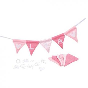 Gollnest & Kiesel Wimpelkette Buchstabenwimpelkette rosa 10 Wimpeln 83tlg. 60676