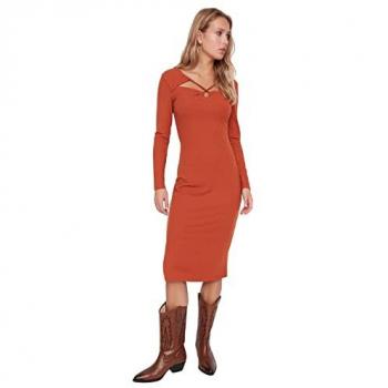 Vestido Midi Naranja Trendyol