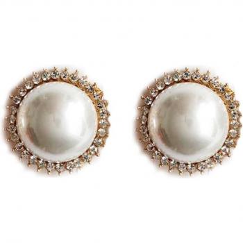 Pendientes Clip “Sissi” Dorado Blanco