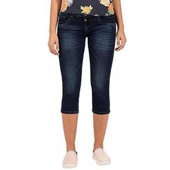 Timezone Short Slim Talitz, Bleu (Dark Brushed Wash 3251), W27 Femme