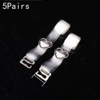 Invisible Clear Shoulder Strap Bra with Button Adjustment