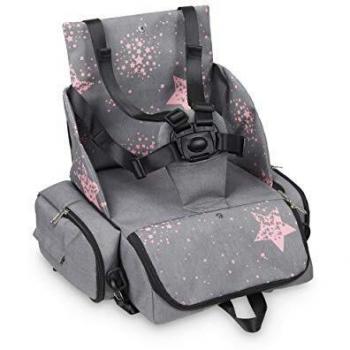 Trona de Viaje Innovaciones MS 1333 - Booster Bag Estrellas - Asiento Acolchado para Bebés, Rosa