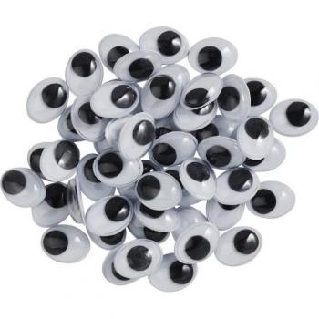 VBS Aufklebbare Ovale Wackelaugen, 10 mm, 50 Stück