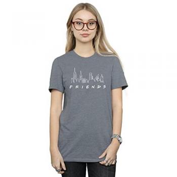 Friends Skyline Logo Cotton Boyfriend Shirt – Ladies Dark Grey S