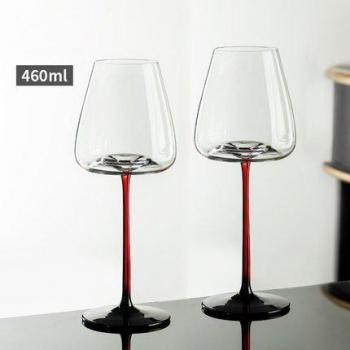 Lead-Free Crystal Wine Glass with Red Black Base
