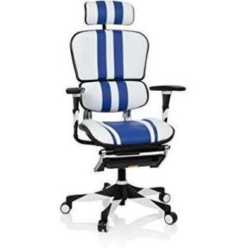 Hjh OFFICE ERGOHUMAN ELITE - Gamingstuhl Weiß / Blau