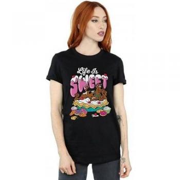 Scooby Doo Women's Life Is Sweet Cotton Boyfriend T-Shirt
