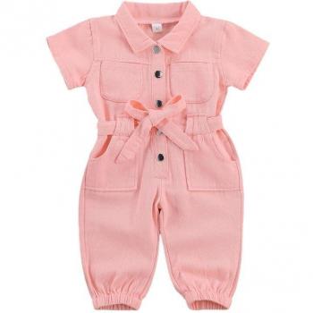 Mono Jeans Infantil: Manga Corta, Collar Perma y Bolsillo