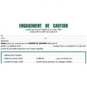 Engagement de caution 21 x 29,7 cm
