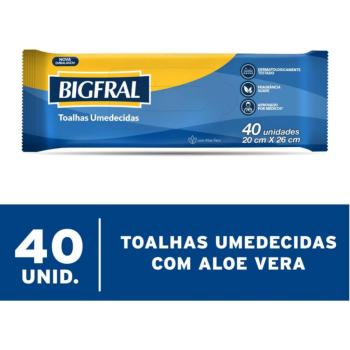 Toalhas Umedecidas Bigfral - Pacote com 40