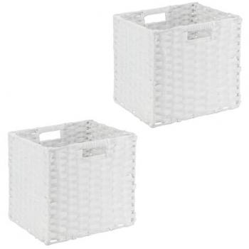 Cesta Intrecciata in Plastica, 2 Pezzi