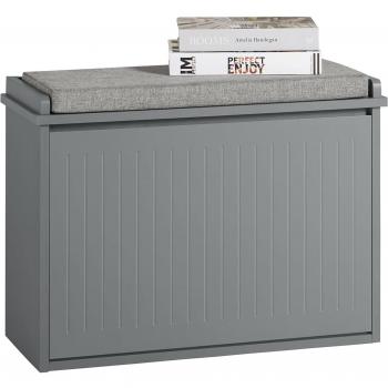 SOBUY Scarpiera con patta e cuscino per scarpe, 62x46x26 cm colore grigio FSR98-HG