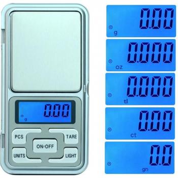 Báscula electrónica portátil para joyería, 500g/300g/200g x 0,01g
