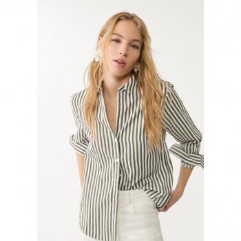 Midnight Khaki Stripe Poplin Tee – Medium
