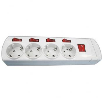 Base Múltiple 4 T C/interruptor Independientes