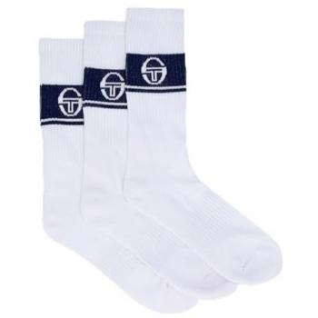 Koos Maritime Trio: 3-Pack White & Navy Sports Crew Socks