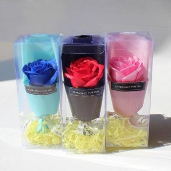 Handgemachte Rosen-Seife mit PVC Box Mini Strauß Blume kreative Seife für Weihnachten