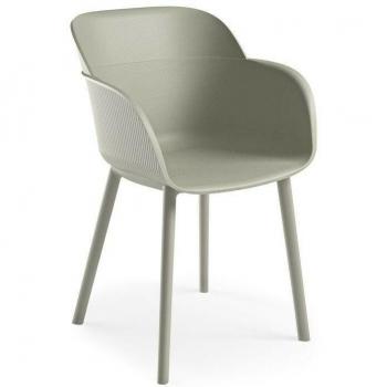 Poltrona Shell-P in polipropilene grigio cemento