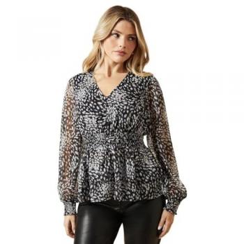Double Ruffle Chic Monochrome Shirt