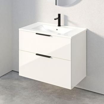 Mobiletto Timm 80 cm – Lavabo bianco lucido