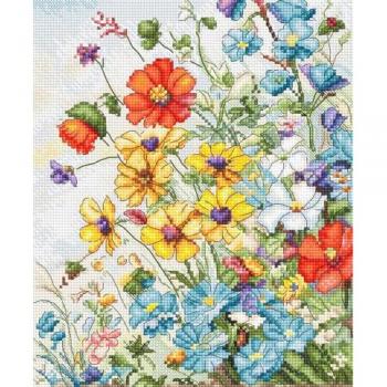 Letistitch Kreuzstichset Wildblumen 18x21cm
