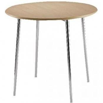 Jemini Round Bistro Table 800x800x740mm Beech/Chrome