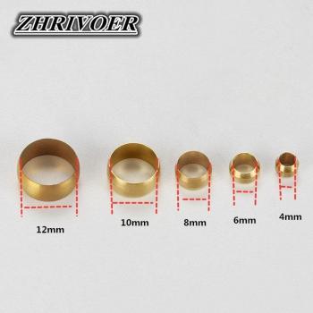 Brass Double Taper Ferrule Compression Sleeve Seal Ring Fittings (10 Pack)